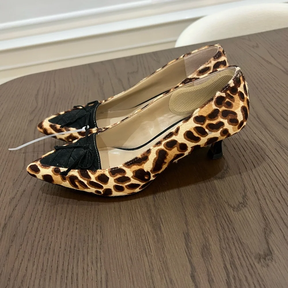 Enzo Angiolini Leopard Print with black  Heels size 8